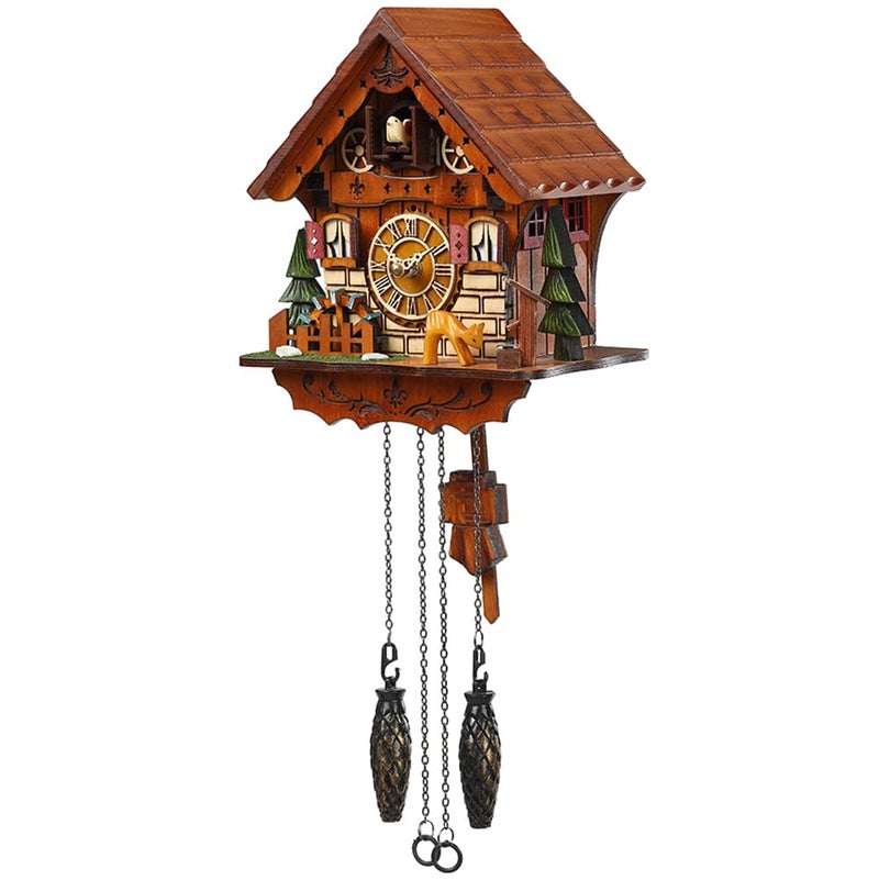 Kintrot Cuckoo Clock Handcrafted Traditional Black Forest Wood Clock Wall Decor - Image 1